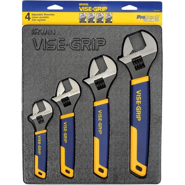 Irwin Tools 4 Pc. Adjustable Wrench Tray Set-6, 8, 10 & 12 2078706